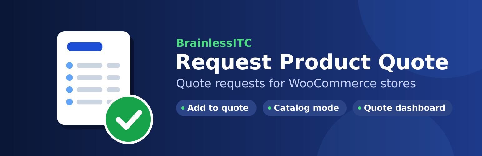 Request Product Quote for WooCommerce banner